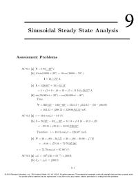 Electrical Engineering Chapter 9 Homework The impedance will be purely resistive when the