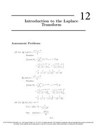 Electrical Engineering Chapter 12 Homework Introduction The Laplace Transform Assessment Problems Et