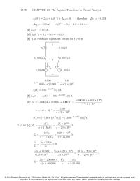 Electrical Engineering Chapter 13 Homework The s-domain equivalent circuit for t > 0 is