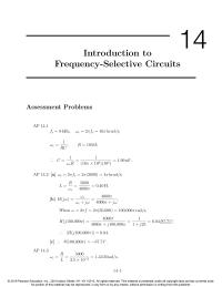 Electrical Engineering Chapter 14 Homework Let Z represent the parallel combination of
