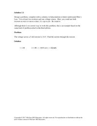 Chapter 2 Homework Use at least two resistors and one voltage source