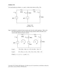 Chapter 3 Homework Establish two unknown loop currents and write the mesh equations