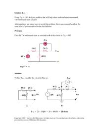 Chapter 4 Homework Find the Thevenin equivalent at terminals a-b of