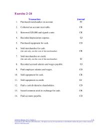 Chapter 2 The event is recorded as an increase to accounts