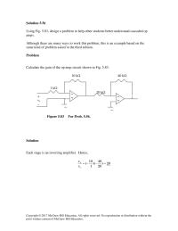 Chapter 5 Homework Let v 1 be the output of the first op amp and