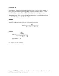 Chapter 14 Homework&nbsp;Sketch the magnitude phase Bode plot for the transfer function