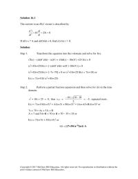 Chapter 16 Homework Transform the equation into the s-domain and solve for