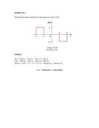 Chapter 18 Homework Fourier Transform Given Wave Shape Although There