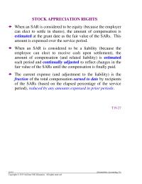 Chapter 19 When an SAR is considered to be a liability