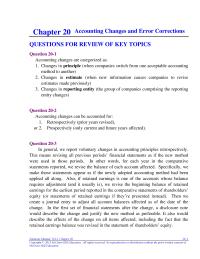 Chapter 20 The Effect The Change Each Line Item