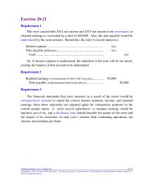 Chapter 20 Change in the percentage used to determine warranty&nbsp;