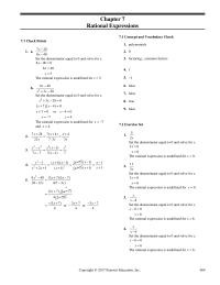 Elementary Education Chapter 7 the rational expression is defined for all real