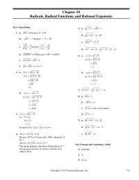 Elementary Education Chapter 10 Radicals Radical Functions And Rational Exponents