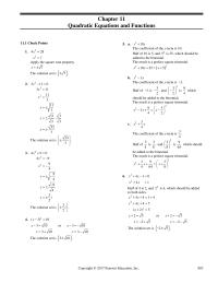 Elementary Education Chapter 11 The result is a perfect square trinomial