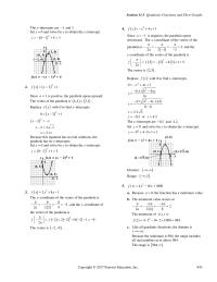 Elementary Education Chapter 11 coordinate of the vertex of the parabola is