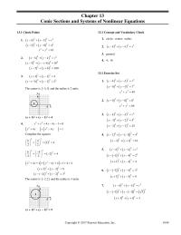 Elementary Education Chapter 13 Conic Sections and Systems of Nonlinear