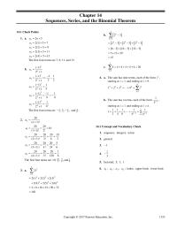 Elementary Education Chapter 14 Sequences Series And The Binomial Theorem