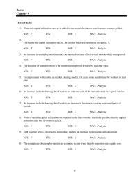 Economics Chapter 9 The model predicts the capital utilization rate