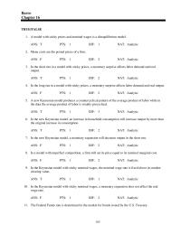 Economics Chapter 16 In the model with sticky prices, in the short
