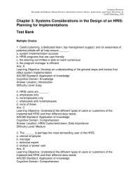 Human Resources Chapter 03 Users Difficulty Level Medium Hris Experts Ensure
