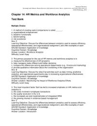 Human Resources Chapter 14 Analytics Efforts difficulty Level Easy 7 Trying Identifying What