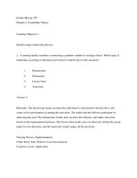 Nursing Chapter 2 Critical Care Experience Not Necessary For Effective leadership nursing