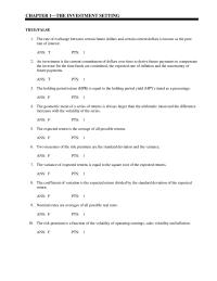 Management Chapter 1 An investment is the current commitment of dollars
