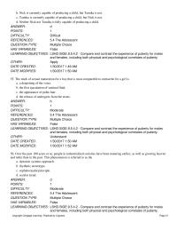 Psychology Chapter 5 Compare and contrast the experience of puberty for males and