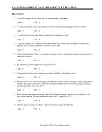 Management Chapter 9 A cyclical company’s sales and earnings are heavily