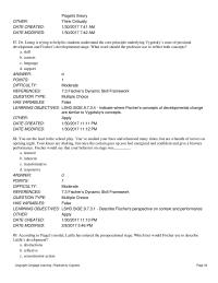 Psychology Chapter 7 You’ve studied your lines and rehearsed many times