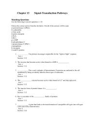 Biology & Life Sciences Chapter 13 Signal transduction Pathways Matching Questions Use&nbsp;