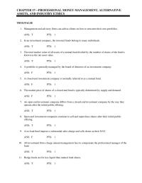 Management Chapter 17 An open-end investment company differs from a closed