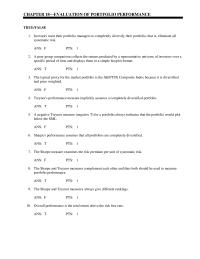 Management Chapter 18 An appropriate composite risk measure that indicates