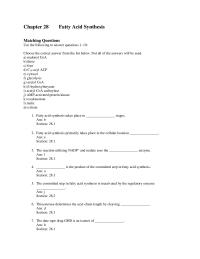 Biology & Life Sciences Chapter 28 determines the acyl-chain length by cleaving