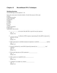 Biology & Life Sciences Chapter 41 The technique in which DNA fragments&nbsp;