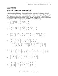 Chapter 3 can be transformed to reduced echelon form without