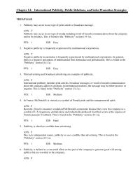 Marketing Chapter 14 Publicity may occur in any type of print article
