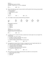 Accounting Chapter 13 The System Has Positive Net Present Value