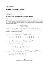 Chapter 11 we can determine the radius of convergence