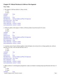 Business Ethics Chapter 7 programmers make no mistakes in turning design&nbsp;
