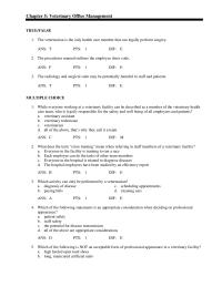 Veterinary Medicine Chapter 5 The veterinarian is the only health care member&nbsp;