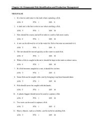Veterinary Medicine Chapter 14 Most ornamental fish species are live young