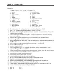 Veterinary Medicine Chapter 41 Veterinary Safety Matching Match The