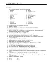 Veterinary Medicine Chapter 49 Radiology Procedures Matching Match The