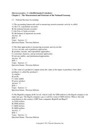 Economics Chapter 2 The accounting framework used in measuring current
