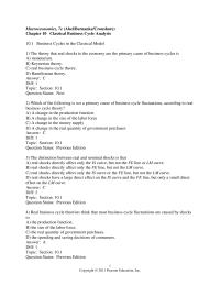 Economics Chapter 10 The theory that real shocks to the economy are