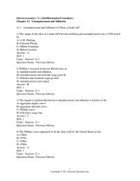 Economics Chapter 12 The origin of the idea of a trade-off between inflation