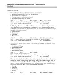 Management Chapter 6 What are the types of change that can occur