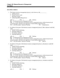 Management Chapter 9 List the four parts of the human resources&nbsp;