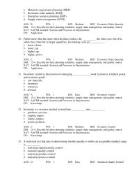 Management Chapter 15 A statistical test that aids in determining whether quality